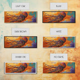 Vibrant Jellyfish, Ocean Creature, Sunset Sky, Living Room Decor, Framed Canvas Print, Coastal Wall Art, Bright Colorful Boho Art