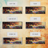 Autumn Tree Path, Sunset Landscape, Nature Art, Framed Canvas Print, Fall wall art, colorful art, boho decor, living room wall art