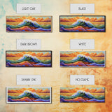 Vibrant Ocean Wave, Coastal Wall Art, Bold Sunset Seascape, Framed Canvas Print, Colorful Beach Decor, Nautical Bathroom Art
