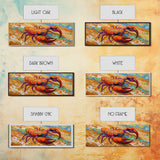 Lobster Beach Art, Ocean Colors, Bold Seafood, Seaside Fun Framed Canvas Print, Kitchen Wall Art, Nautical Beach House Decor
