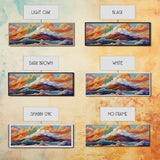 Mountain Coast, Color Clouds, Seaside Vibes, Framed Canvas Print, Tropical Landscape Art, Sunset Wall Decor, Bright Ocean Style