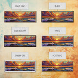 Dramatic Clouds, Sunset Sea, Ocean Glow, Framed Canvas Print, Bold Coastal Wall Art, Colorful Living Room Decor, Dreamy Seascape Style