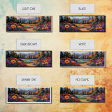 Wildflower Trail Art, Mountain Landscape, Framed Canvas Print, Nature Inspired Decor, Boho Living Room Wall Art, Vibrant Floral Scene