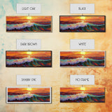 Vibrant Ocean Sunset, Textured Wave Painting, Modern Seascape Art, Framed Canvas Print, Coastal Living Wall Art, Boho Bedroom Decor