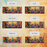 Desert Garden Magic, Colorful Cactus Landscape, Urban Nature Art, Framed Canvas Print, Living Room Southwest Decor, Boho Sunset Wall Art