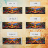 Mountain Campfire Glow, Forest Bonfire Scene, Sunset Wilderness Art, Canvas Print, Autumn Living Room Decor, Rustic Outdoor Vibe