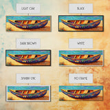 Colorful Canoe Art, Vibrant Coastal Boat, Tropical Beach Vibes, Canvas Print, Boho Beach Decor, Nautical Wall Art, Bathroom Art