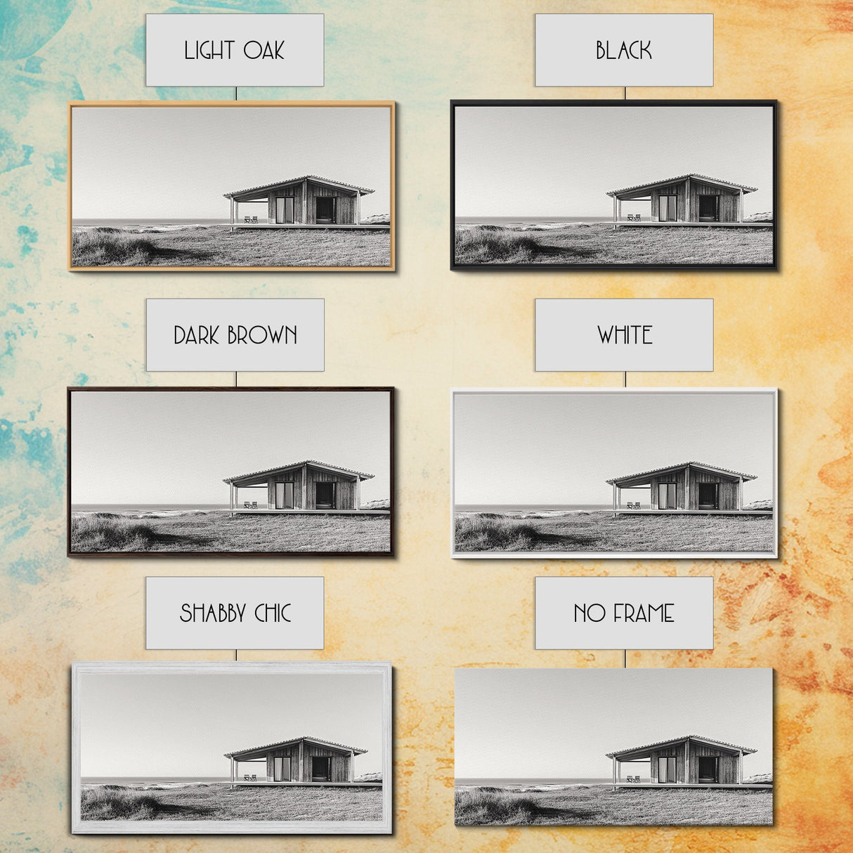 Beach Cabin, Coastal Escape, Minimalist Home, Seaside Solitude Scene, Canvas Print, Boho Beach Wall Art, Guest Room Decor