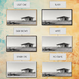 Beach Cabin, Coastal Escape, Minimalist Home, Seaside Solitude Scene, Canvas Print, Boho Beach Wall Art, Guest Room Decor