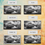 Alpine Lake, Rocky Mountain, Scenic Vista, Nature Reflection, Framed Canvas Print, Rustic Wall Art, Bedroom Wilderness Decor