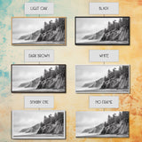 Pacific Coast Cliffs, Moody Nature Photography, Ocean View Landscape, Framed Canvas Print, Coastal Bedroom or Office Wall Art
