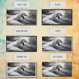 Leaping Dolphin, Ocean Life, Marine Animal, Waves Splashing, Framed Canvas Print, Coastal Kids Room Art, Beach House Decor