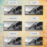 Coastal Cliff View, Seaside Escape, Beachside Structure, Framed Canvas Print, Rustic Wall Art, Modern Coastal Living Room Decor