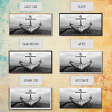 Nautical Anchor Art, Coastal Photography, Rustic Beach Decor, Framed Canvas Print, Bathroom or Lake House Wall Art, Minimal Style