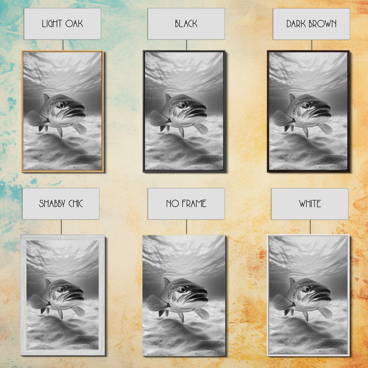Underwater Trout Closeup, Realistic Fish, Nature Photography, Canvas Print, Man Cave Art, Fishing Lover Gift, Rustic Lake Decor