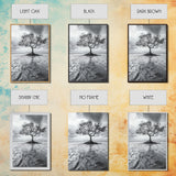 Lonely Tree, Coastal Roots, Ocean Breeze, Framed Canvas Print, Entryway Wall Art, Moody Nature Photography, Minimalist Earth Tones