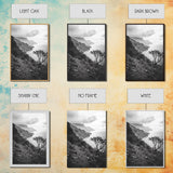 Coastal Cliff, Ocean Horizon, Hiking Trail, Framed Canvas Print, Nature Photography, Boho Wall Art, Living Room Decor, Minimalist Earth Tones