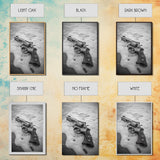 Revolver Beach, Washed Ashore, Western Style, Noir Photography, Framed Canvas Print, Industrial Wall Art, Man Cave Decor, Rustic Vibes