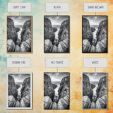 Ocean Cliff Pass, Rugged Coastal Rocks, Nature Power, Monochrome Framed Canvas Print, Moody Bathroom or Masculine Office Art