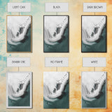 Aerial Beach, Turquoise Sea, Minimal Shoreline, Boat View, Canvas Print, coastal minimalist art, bathroom wall art, modern ocean photo