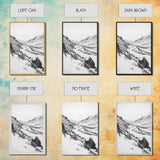 Snowy Canyon, Winter Valley, Frozen Landscape, Framed Canvas Print, Minimalist Wall Art, Neutral Living Room or Office Decor