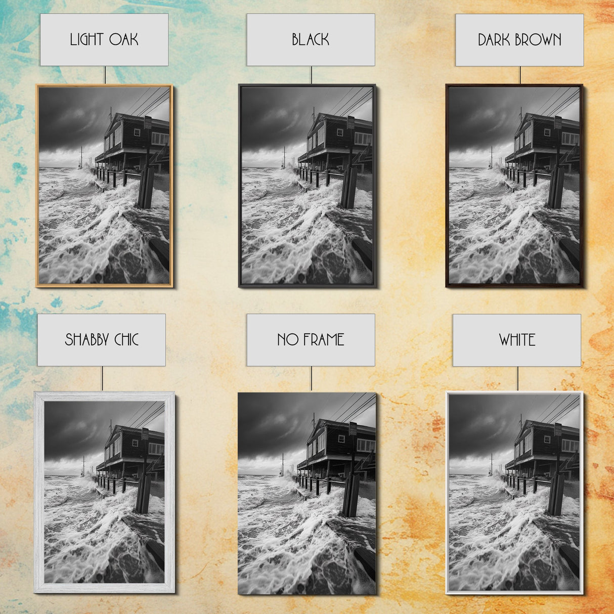 Stormy Coastline, Ocean Waves, Seaside House, Canvas Print, Coastal Wall Art, Beach House Decor, Nautical Photography, Moody Art