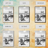 Wanted Poster, Beach Chair, Western Humor, Framed Canvas Print, Man Cave Decor, Coastal Country Style, Black and White Photography