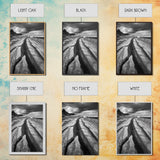 Coastal Rock Divide, Nature Pathway, Moody Beach Print, Living Room Decor, Framed Canvas Print, Minimalist Earthy Wall Art, Den Decor