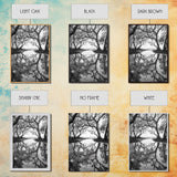 Misty Forest Trees, Reflection Photography, Nature Landscape, Canvas Print, Neutral Tones, Bedroom Wall Decor, Moody Autumn Forest Art