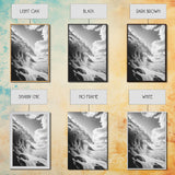 Crashing Ocean Wave, Surf Motion Art, Coastal Energy Print, Seascape Minimalism, Framed Canvas Print, Bathroom Wall Decor, Modern Beach Art