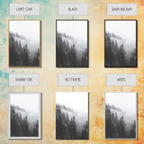 Misty Forest, Pine Trees, Foggy Morning, Canvas Print, Moody Nature Wall Art, Nordic Bedroom Decor, Monochrome Forest Landscape