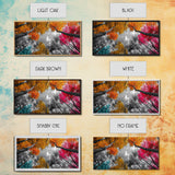 Autumn Trees, Colorful Forest, Fall Foliage, Looking Up, Framed Canvas Print, Vibrant Nature, Living Room Wall Art, Boho Style