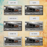 Rustic Horse, Country Barn, Moody Sky, Farm Vibes, Framed Canvas Print, Western Decor, Farmhouse Wall Art, Living Room Accent, Fall Art