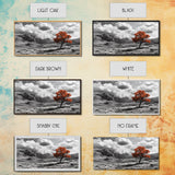 Autumn Tree Vista, Western Mountains Landscape, Vibrant Fall Decor, Dramatic Skies Canvas Print, Framed Canvas Print, Nature Wall Art
