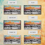 Vibrant Ocean, Sunset Sky, Colorful Waves, Canvas Print, Surreal Coastal Wall Art, Bathroom Decor, Modern Beach Aesthetic