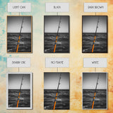Fishing Pole, Ocean Rod, Angler Focus, Sea Horizon, Framed Canvas Print, Man Cave Wall Art, Sport Fishing Decor, Coastal Style Art