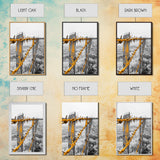 Yellow Fence Wire, Rustic Barbed Wire, Country Fence, Framed Canvas Print, Farmhouse Wall Art, Minimalist Rustic Home Decor