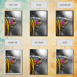 Colorful Lure, Fishing Hook, Bold Scales, Rainbow Detail, Framed Canvas Print, Man Cave Art, Fishing Decor, Vibrant Realism Wall Art