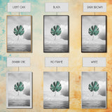 Monstera Leaf, Ocean Breeze, Tropical Minimalism, Floating Leaf, Framed Canvas Print, Modern Bathroom Art, Boho Decor, Tropical Wall Art