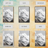 Matterhorn Majesty, Iconic Summit, Black and White Mountain, Canvas Print, Office Wall Art, Minimalist Photography, Modern Decor