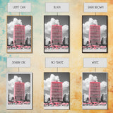 Pink Hotel, Miami Vibes, Summer Retro, Beach Scene, Canvas Print, Pop Art Aesthetic, Living Room Wall Art, Vacation Style