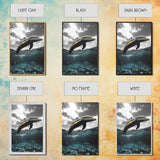 Dolphin Splash, Ocean Wildlife, Underwater Grace, Black White Sea Art, Canvas Print, Bathroom Wall Art, Coastal Decor, Marine Life Style