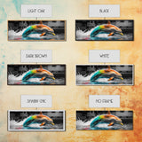 Color Splash Dolphin, Ocean Leap, Vibrant Marine, Joyful Moment — Canvas Print, Bathroom Decor, Beach House Wall Art, Pop Art Style