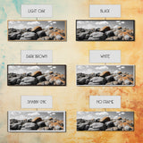 Granite Boulder Field, Orange Lichen Rocks, Desert Rockscape, Canvas Print, Natural Earth Decor, Living Room Wall Art