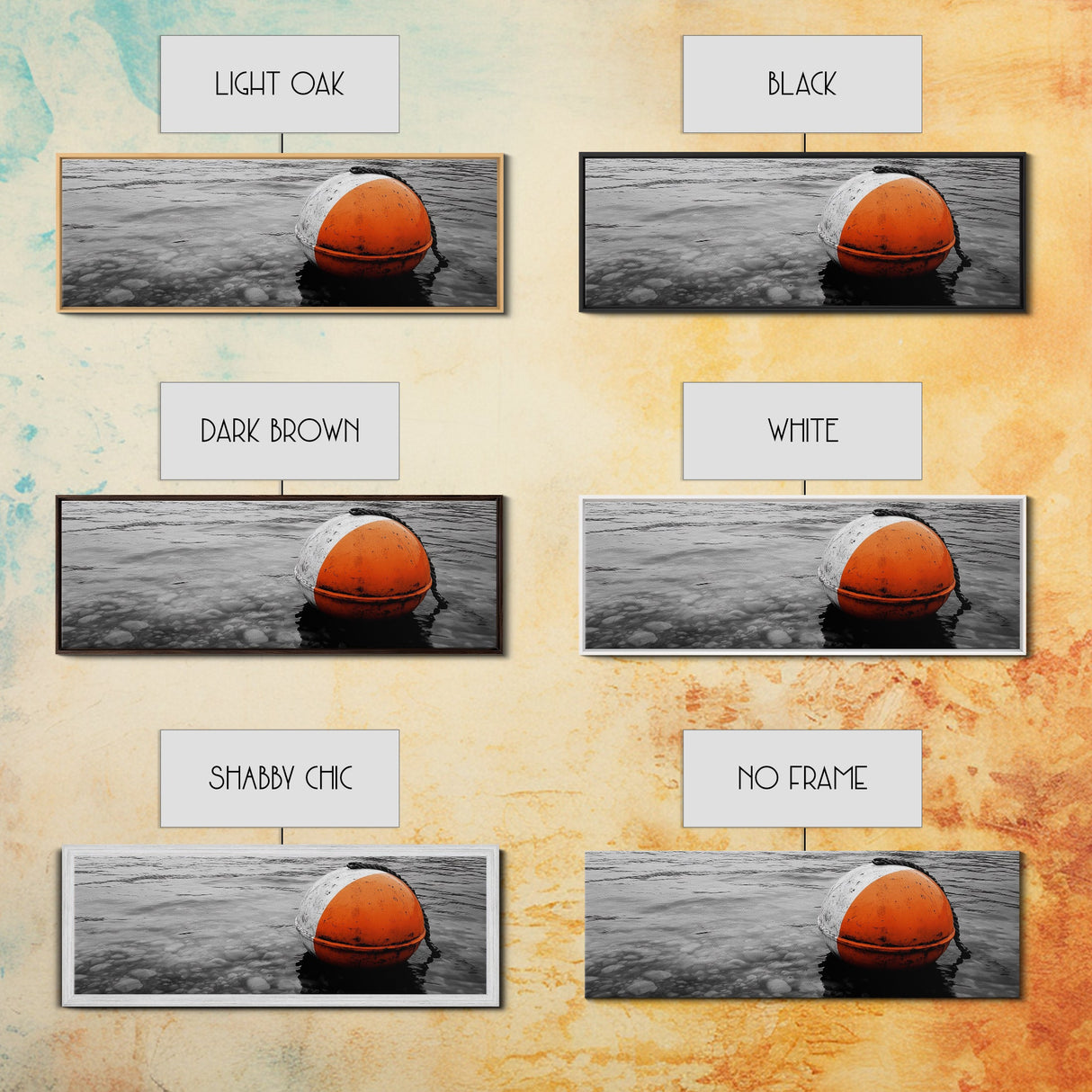Orange Buoy Water, Minimal Marine Still Life, Nautical Photography, Ocean Vibe, Canvas Print, Bathroom Wall Art, Coastal Industrial Decor