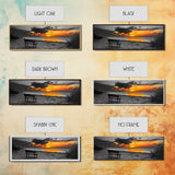 Sunset Beach Bench, Serene Coastal Scene, Solitude View, Framed Canvas Print, Minimalist Wall Art, Living Room, Relaxing Home Decor