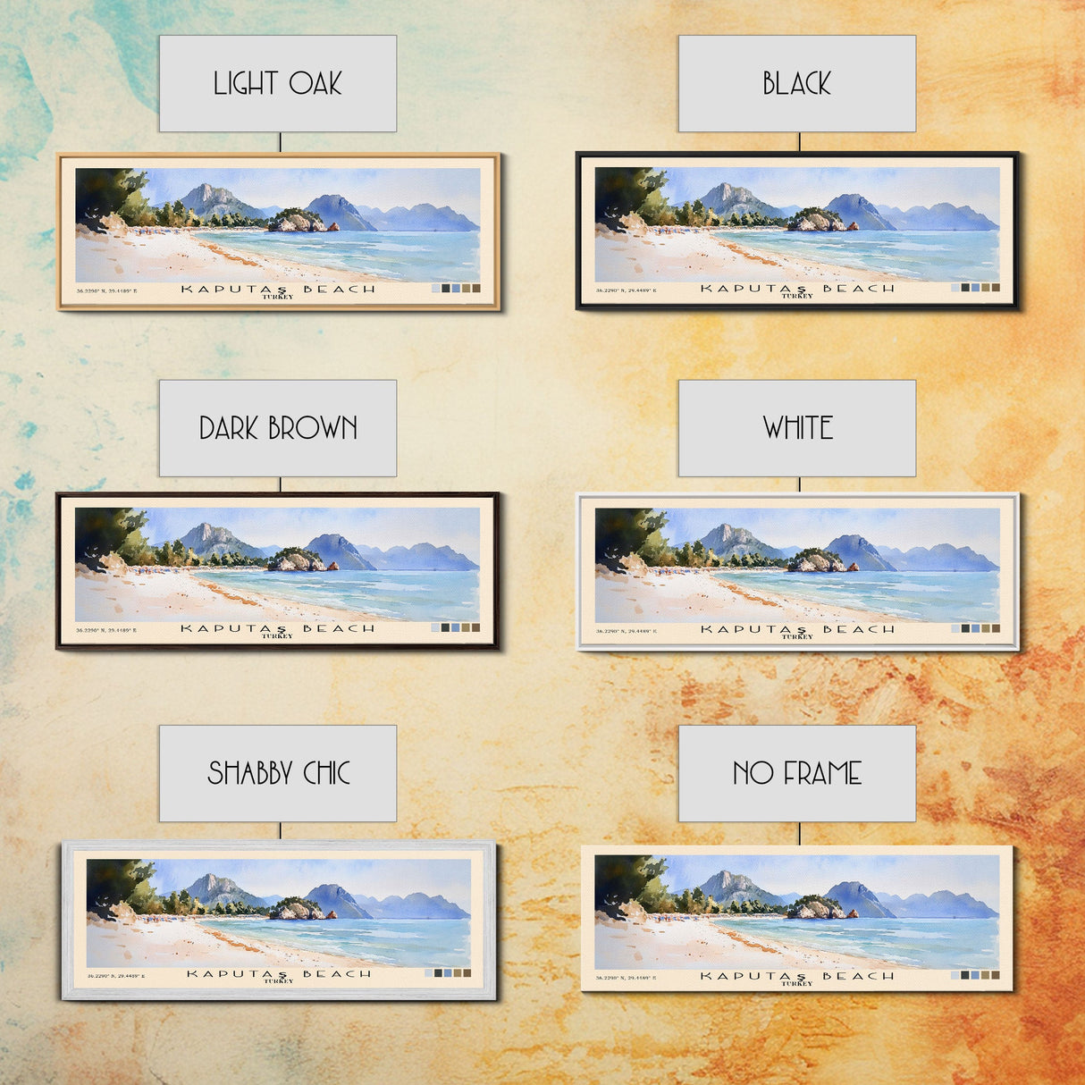 Kaputaş Beach, Turkey Watercolor Beach Print, Vacation Gift, Turkey Wall Art, Beach Painting, Beach Decor, Beach Painting