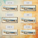 Las Salinas, Spain Watercolor Print, Vacation Gift, Spain Wall Art, Beach Painting, Beach Decor, Large Wall Art, Wood Frame Art