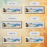 Platys Gialos, Greece Watercolor Beach Print, Vacation Gift, Greece Wall Art, Framed Canvas Print, Framed Beach Painting