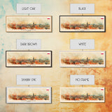 Karlsruhe Germany Panoramic Travel Poster, Framed Canvas Print or Metal Wall Art, Travel Art, Home Decor, Panoramic Painting, Midcentury Art